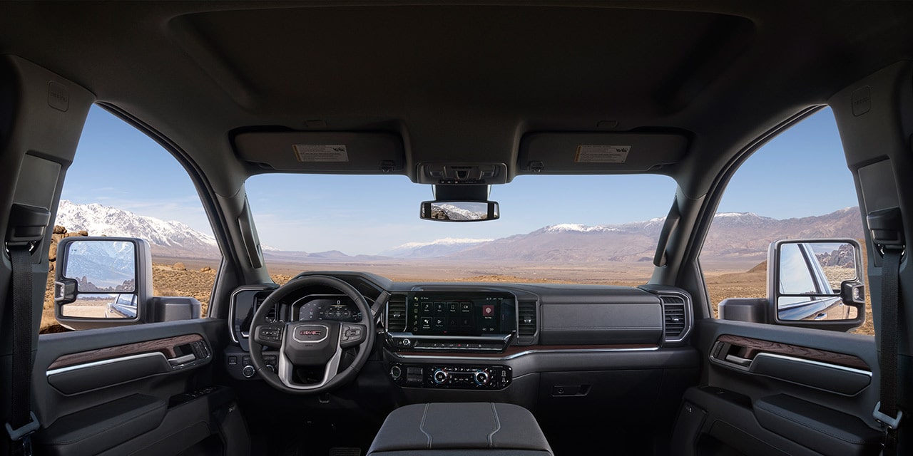 Interior View of the Spacious Cabin in the 2026 GMC Sierra HD Pro Truck.