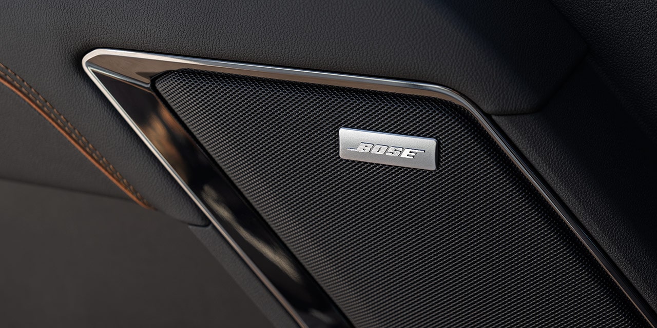 Close-up view of the Bose Premium Sound System in the 2026 GMC Sierra HD Pro Truck.