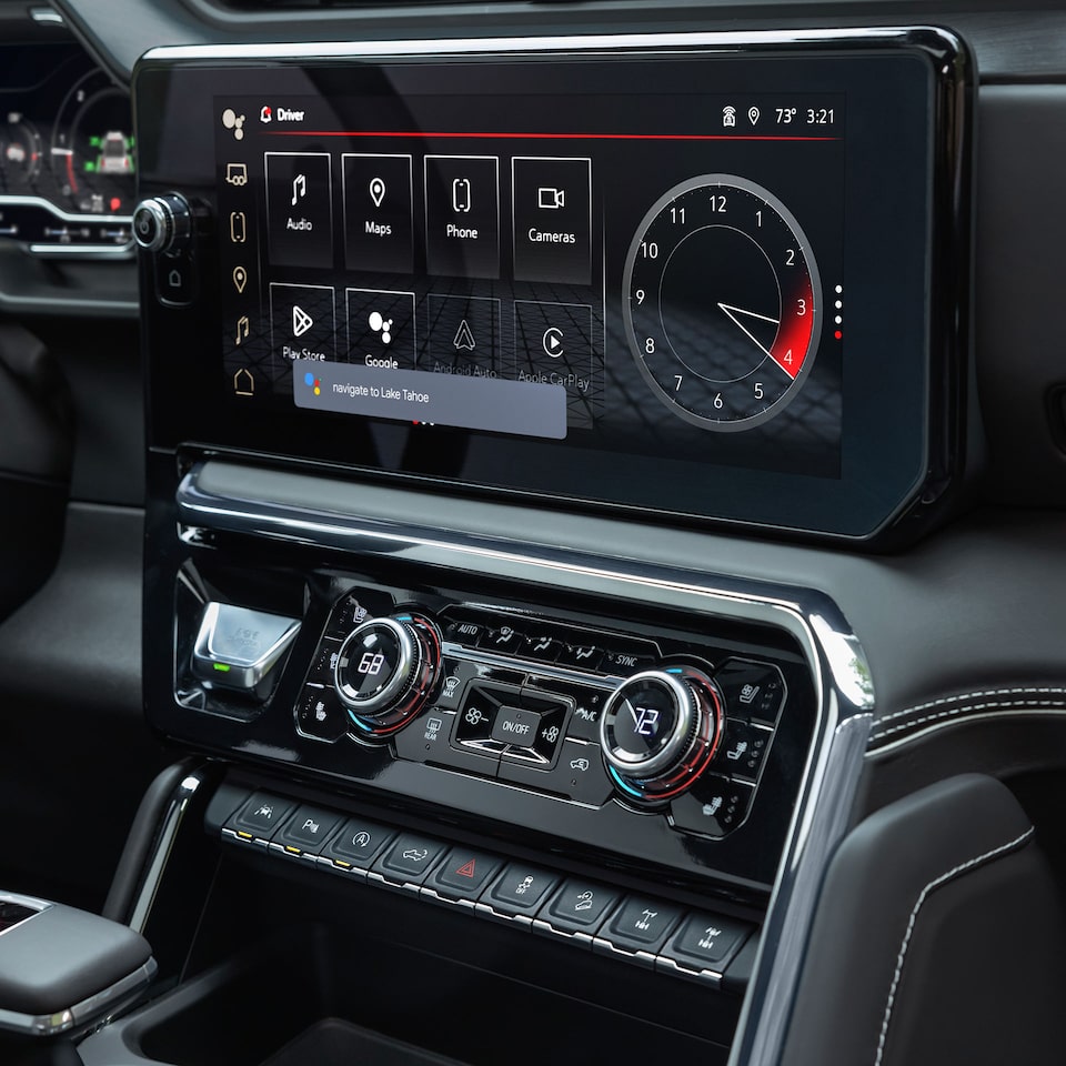 Infotainment screen of the 2025 GMC Sierra 1500.