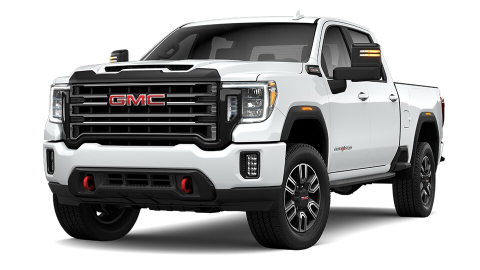 GMC Sierra 2500 AT4 HD 2022 en blanc sommet.