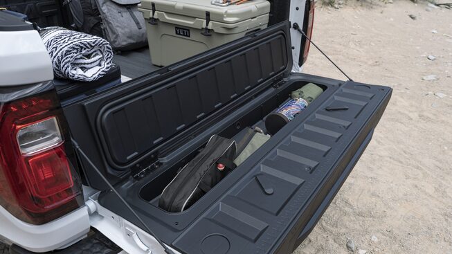 The Opened Cargo Space on the Trunk of the GMC Canyon AT4