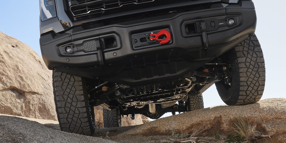 Élévation de suspension du GMC Sierra HD AT4 2024.