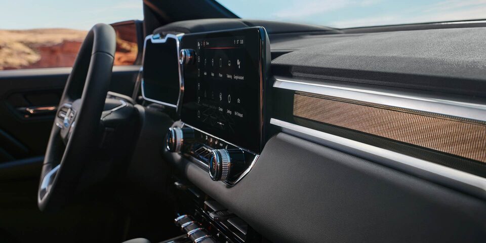 Close-up of the Premium Materials on the 2025 GMC Canyon Dashboard