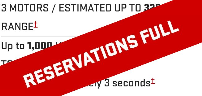 Reservations Full