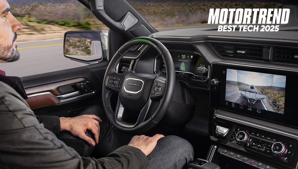 Profile View of a Man Driving Using the Super Cruise Hands-Free Driving Assistance Technology